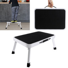 1-Step 330lbs Capacity Folding Steel Step Stool, Portable Step Ladder, Non-Slip, Sturdy, Ideal for Home/Kitchen/Garage