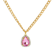 Tarmeek Damen-Halskette im Retro-Stil mit Zirkonia-Anhänger in Tropfenform, leichte Luxus-Strasskette, Valentinstagsgeschenk