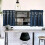 Navy Blue Polyester Cafe Curtain 29x24 Inch 7