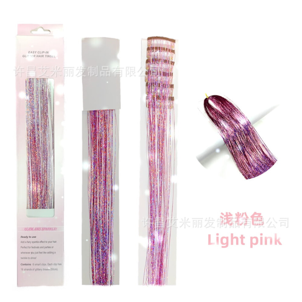 Hair Tinsel Extensions Colorful Glitter 6 pcs