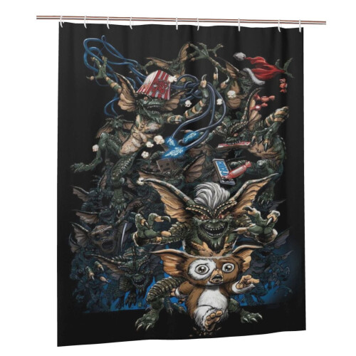 Cortina de chuveiro Gremlins 60x72 polegadas com 12 ganchos