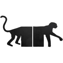 Fermalibri in metallo a forma di scimmia con animale in acrilico2