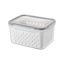 Fruit and Vegetable Storage Container with Double Drain