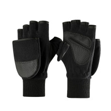 Riding Gloves Anti-slip Thickened Polar Fleece Warm Black
