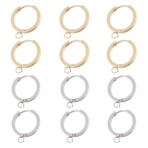 Rustfrit stål Huggie Hoop øreringe 18x2mm 12 stk