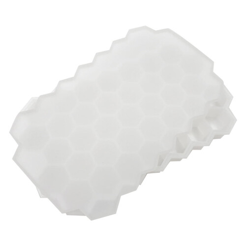 Bac à glaçons en silicone alvéolé avec couvercle, blanc, 1 pièce