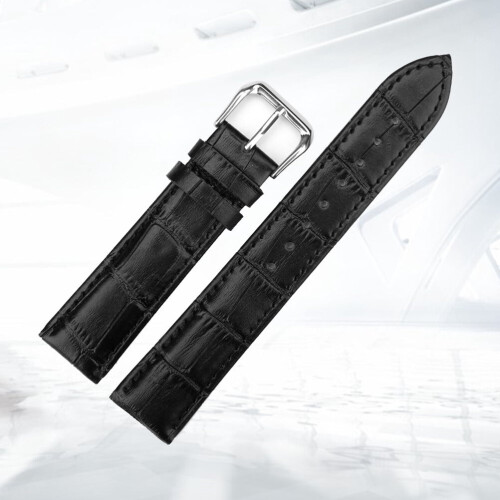 Cattlehide watch band bamboo grain 10mm black 1