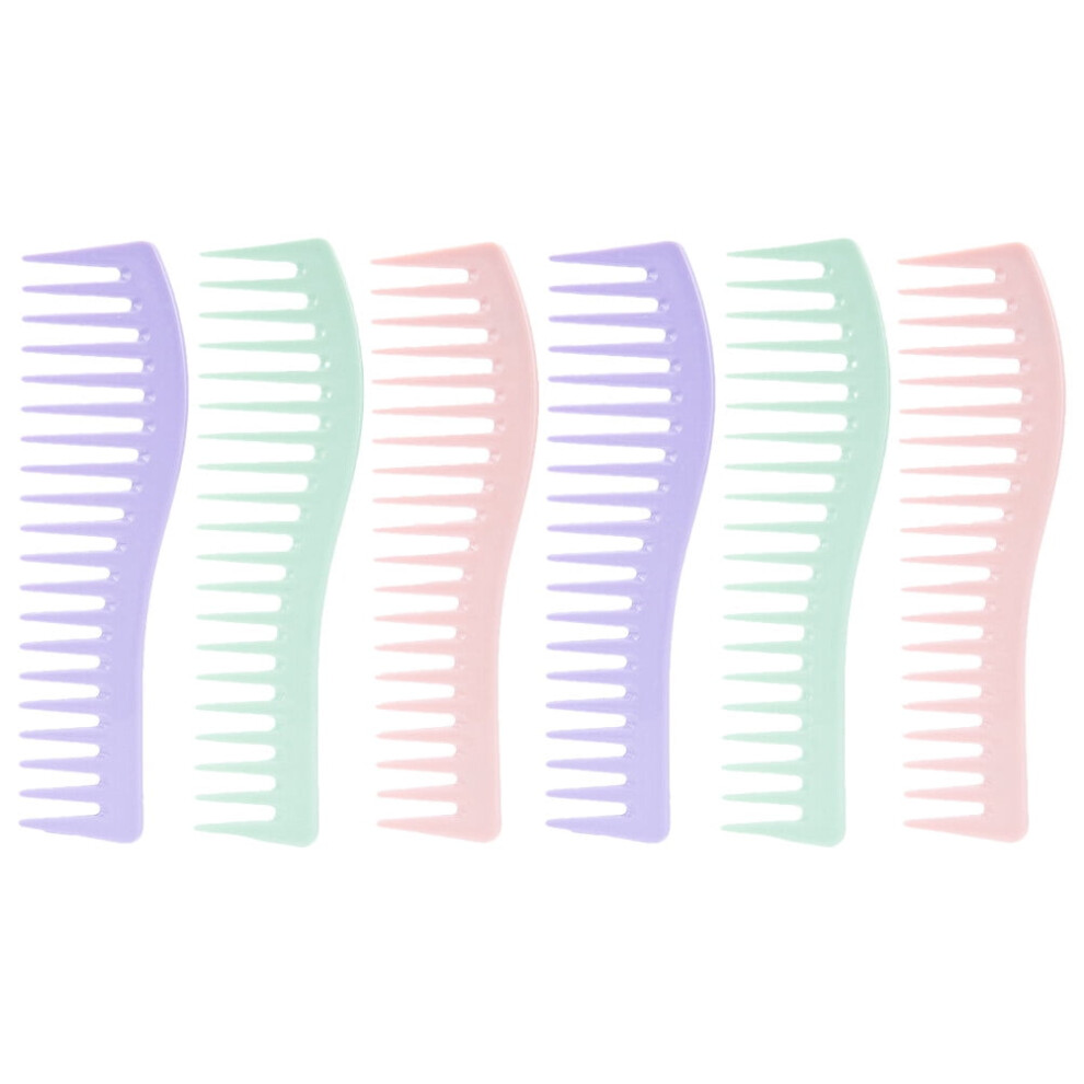 Hair Styling Comb Plastic Wide Tooth 6 pcs