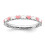 Sterling zilveren hartring met roze en witte emaille. 1