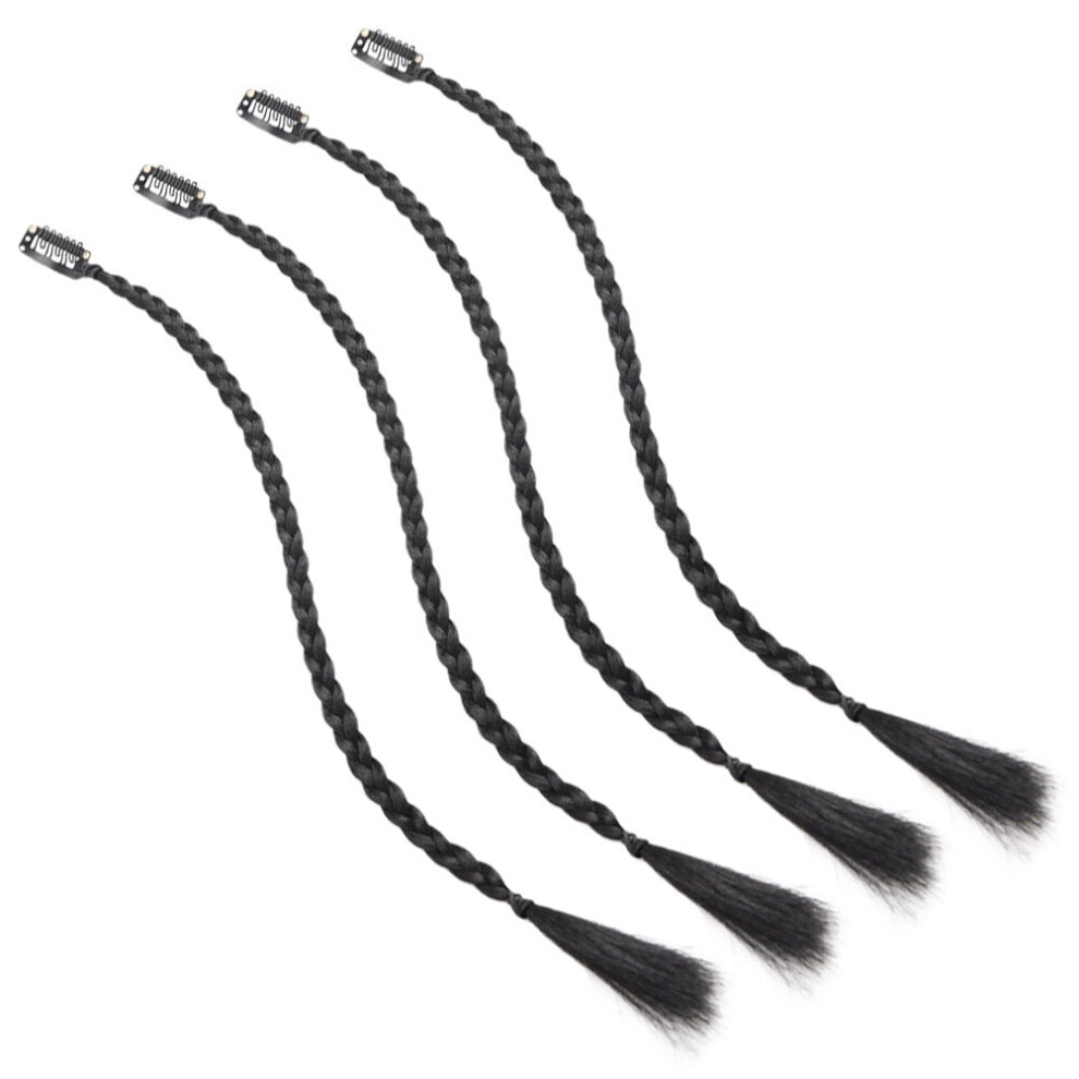 Braid Hair Extensions Clip-in Front Bang 4 pcs