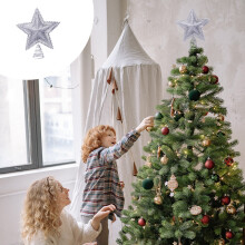 Christmas tree topper with lights, 1 piece
