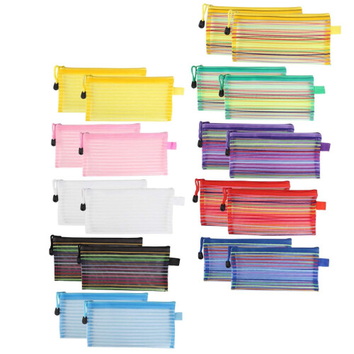Nylon mesh pen organizer bag for office and students 20 pcs