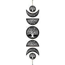 Maanfase Muurdecoratie Boho Houten Decoratie 7 stuks