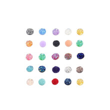 Resin Rhinestone Patches 8mm Round Flat Back 100pcs Mixed