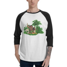 Moana herr baseboll-T-shirts med raglanärmar, klassiska långärmade bomullströjor, rundhalsad tröja för män, storlek S