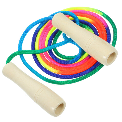 Cotton rope skipping rope wooden handle adjustable