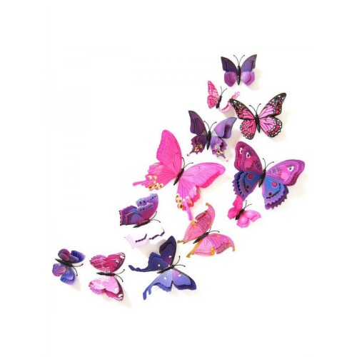 Prettyui 3D butterfly wall stickers 12 pcs