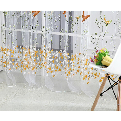 Sommerfuglegardin med tyl voile, 1 panel