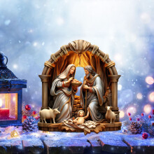 Crèche de Noël extérieure, panneaux religieux pour jardin, décoration de crèche avec piquet, compatible avec la décoration de Noël à la maison