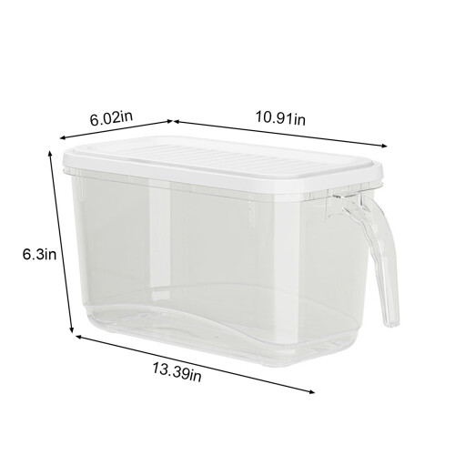 Square clear food storage containers with handles and lids 2