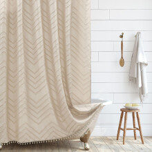Boho-Duschvorhang mit Quasten, gewebt, 6 Größen