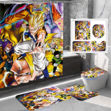 Zestaw zasłon prysznicowych Dragon Ball wodoodporny poliester 4-częściowy
