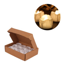 LED-liekittömät teekynttilät, paristokäyttöiset, 12 kpl