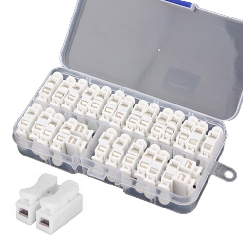 Συνδετήρας σύρματος push10A220V2-pin λευκό100 τεμάχια