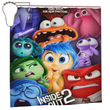 Sprchový záves s kreslenými motívmi Inside Out, 72x72 palcov, vodeodolný