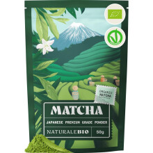 NaturaleBio Japanese Organic Matcha Green Tea Powder - Premium Grade - 50g. Tea Produced in Japan, Uji, Kyoto. Use for Drinking