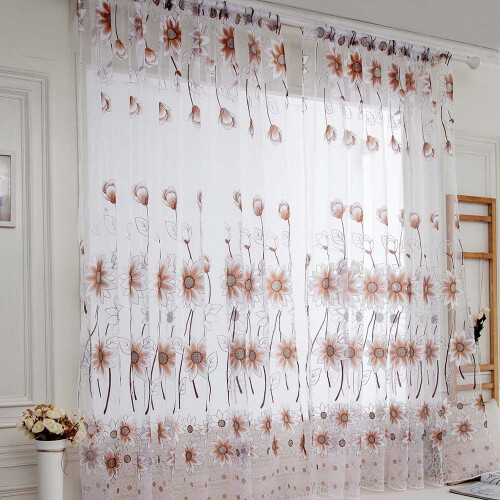 Christmas vines leaves tulle curtain drape panel1pc