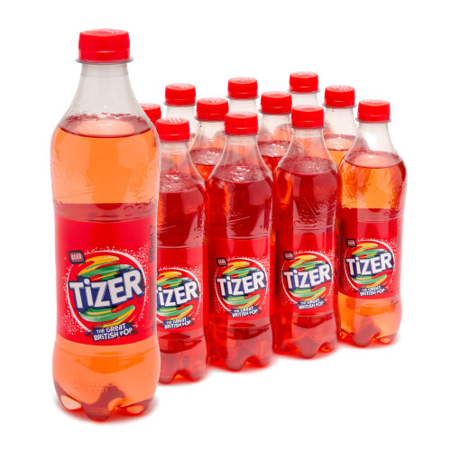 Barr Barr Tizer - Fizzy Drinks 12 Pack x 500ml Bottles - Tangy Citrus Flavour Soft Drinks