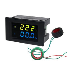 Digitális voltmérő, ampermérő, kettős LED, 100V, 10A