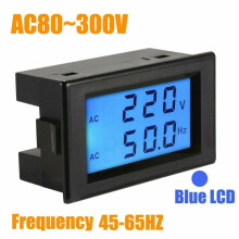 AC LCD digitális voltmérő frekvenciamonitor 300V