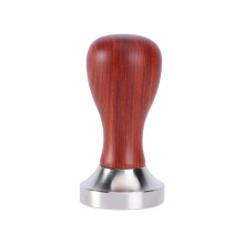 1Pc Red Sandalwood and Stainless Steel Italian Coffee Tamper51mm Flat Base Espresso Tamper Coffee Bean Press