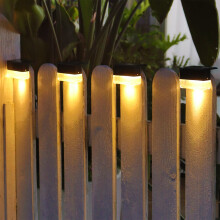 Solar terras- en schuttingpaalverlichting, buitenverlichting voor de tuin (4-pack)