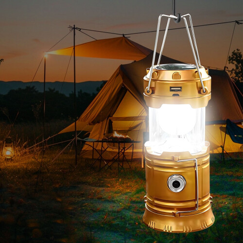 USB-Solar-wiederaufladbare LED-Zeltleuchte (1 Stück)