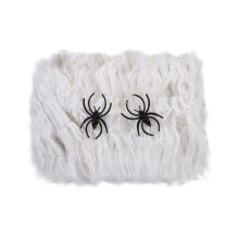 Confezione da 5 ragnatele decorative per Halloween con ragni finti, ragnatele super elastiche per decorazioni di feste al chiuso e all'aperto