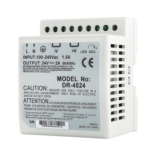 Τροφοδοτικό DR-4524 24V Μονής εξόδου Ράγα DIN 45W
