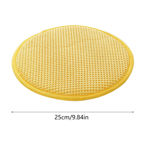 Round Stool Cushion with Ties Yellow Seat Pad 2