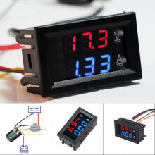 DC voltmérő, ampermérő, 100V, 10A, 3 számjegyű LED