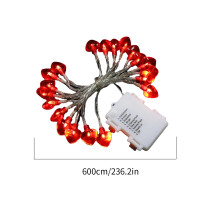 Guirlande lumineuse lanterne en forme de cœur rouge pour la Saint-Valentin