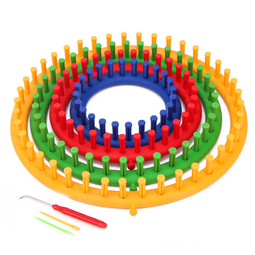 Floleo round knitting loom set with hook, needle, and 2
