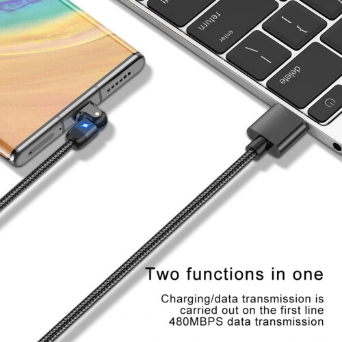 USB Type C Data Cable with 90 Rotation and 3A Fast 2
