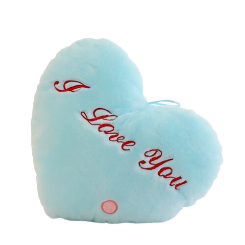 Heart Shaped LED Pillow Blue Stuffed Toy 2