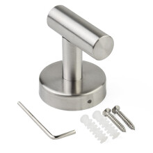 Stainless Steel Wall-Mount Round Towel Hook with Screw and