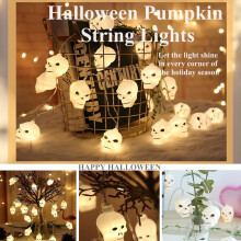 Decoração de Halloween com luzes de LED em formato de caveira, 3 metros (10 pés)