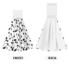 Serviettes de toilette Ă motif dalmatien, velours corail, lot de 2