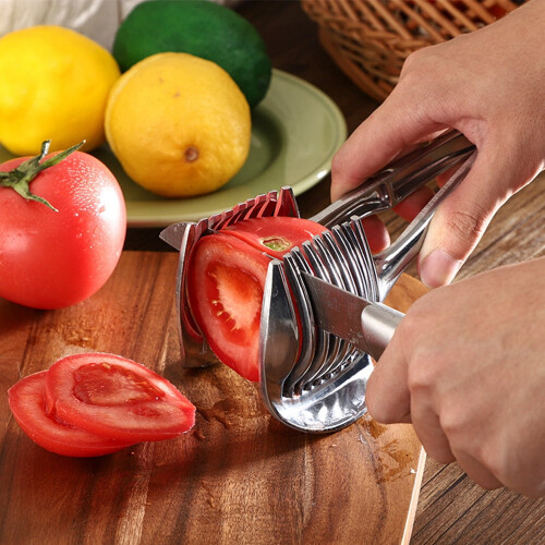Fatiador de tomate e limão em aço inoxidável com cabo 2