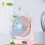 Mini-USB-Ventilator mit Nachtlicht und Digitalanzeige, Pink 1